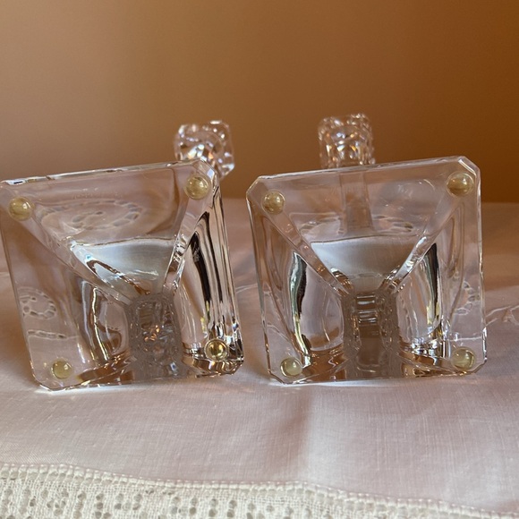 Vintage 1970 Nachtmann Crystal Candlesticks Set of 2 Signed 8” Tall NICE - Picture 7 of 9